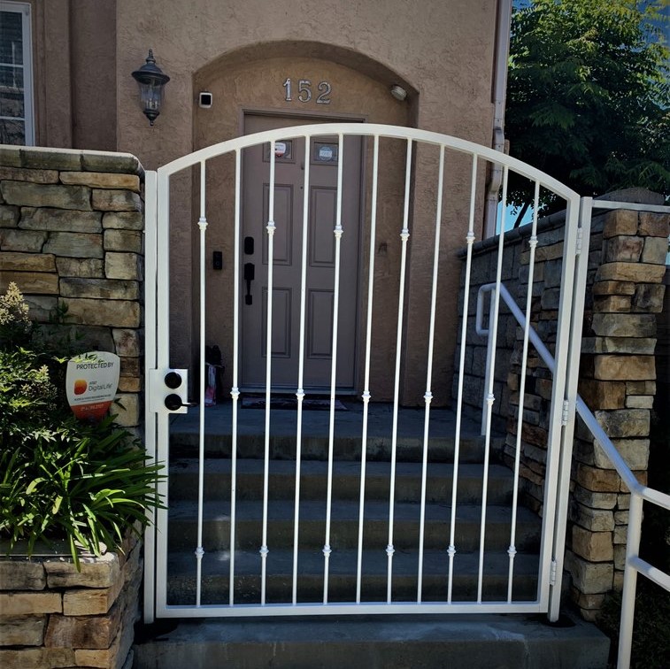 white custom iron gate