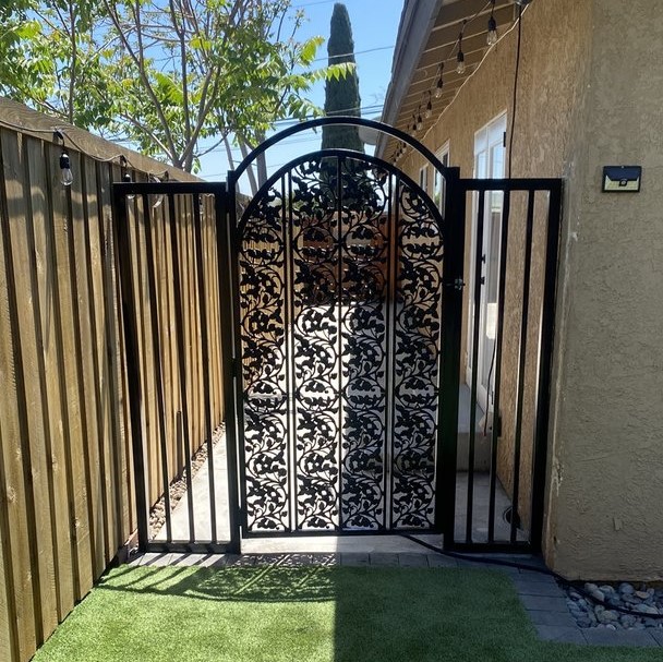 custom black iron gate